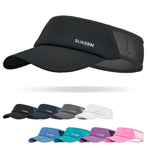 Image of Sukeen Sports Sun Visor Men Women Lightweight Portable Cooling Stretchy Visor Hat for Running, Golf, Daily Wear