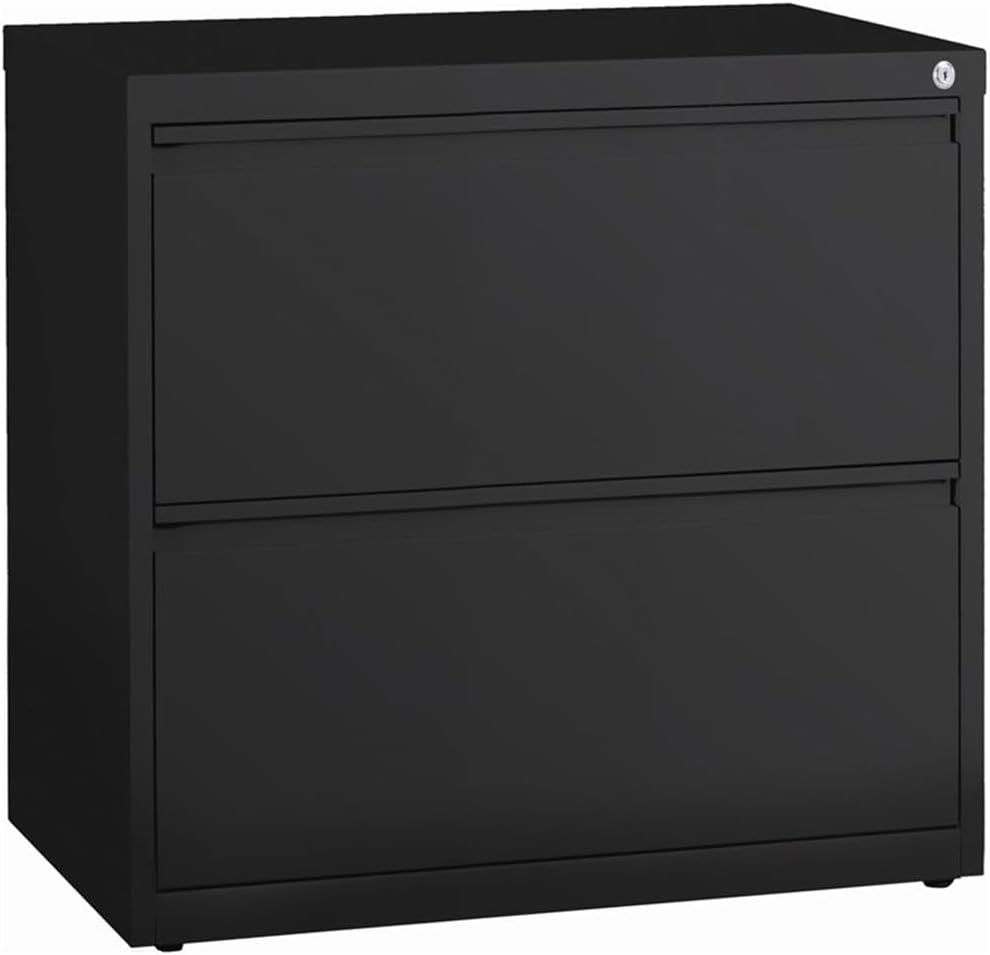 Hirsh 30-in Wide HL10000 Series Metal 2 Drawer Lateral File Cabinet Black