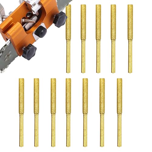 Kit De Afilado De Sierra De Cadena - Piedras De Afilador Para Motosierra, Afilador De Motosierra 4 Mm/4.8 Mm/5.5 Mm | 12 Veces Mechas De Afilado De Piedra De Afilado De Piedra