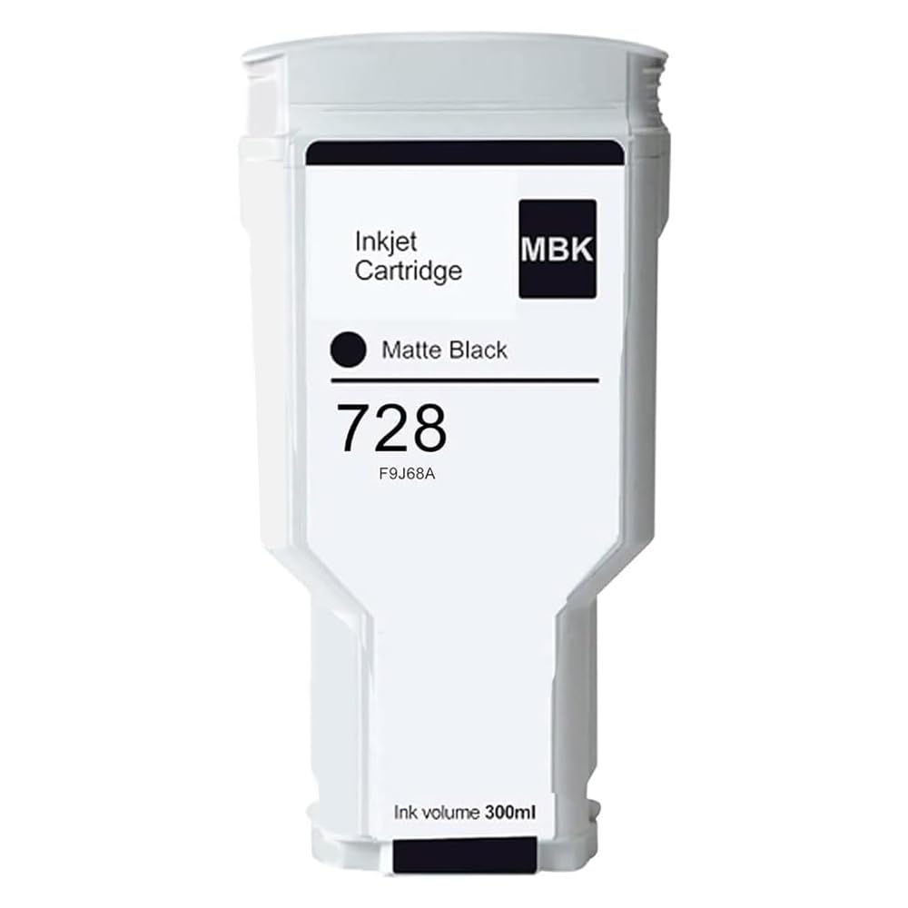 DLMELHOR 728 Ink Cartridge Matte Black 300ml Compatible for HP 728 Ink Cartridge F9J68A Replacement for HP DesignJet T730 T830 MFP Series Printer