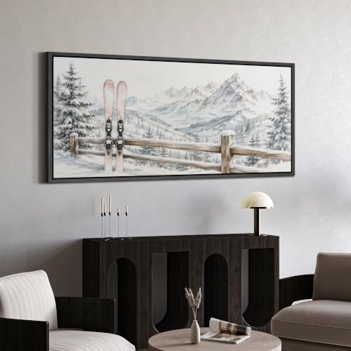 Image of MUDECOR Extra Large Framed Canvas Print Wall Art Ski Art for Living Room