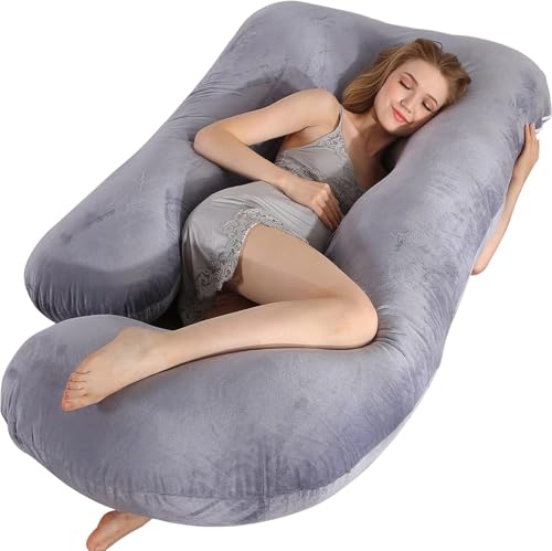 E - Ezra Pregnancy Pillows for Women Sleeping U Shaped Full Body Maternity Pillow with Removable Cover Maternity Support - for Back, HIPS, Legs, Belly for Pregnant Women