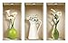 DIY Pegatinas Etiquetas para Pared Desmontables de Vinilo 3D Arte Mágico de Nisha, Conjunto de 3, Floreros verdes y blancos