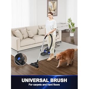 Canister Vacuum Cleaner 32Kpa 1600W Bagless Vacuum Cleaner Dust Full Indicator H13 HEPA Filter 37Qt Large Capacity Lightweight Vac for Hard Floors Carpet Pet Upholstery Blue