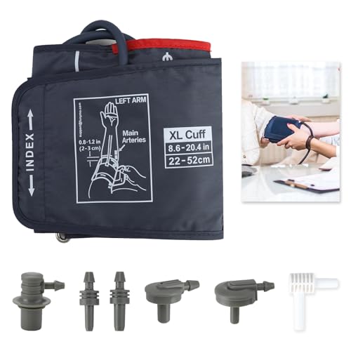 Extra Large Blood Pressure Cuff, 22-52CM Compatible with Omron and Other Brands with 6 Connectors Universal Replacement Cuff for Accurate Readings Comfortable Fit Adjustable Arm Circumference Durable