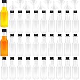 30 Pack 1.7oz Mini Liquor Bottles with Black Cap,Plastic Alcohol Bottles with 10 Funnels,Airtight Plastic Spirit Bottle for Weddings,Party Supplies