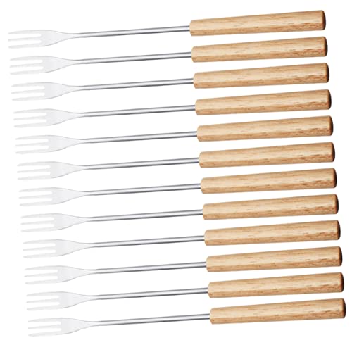 12pcs Chocolate Fondue Fork Dipping Fork Cheese Forks Decorative Cheese Fork Kitchen Supplies Fondue Sticks Fondue Forks Fruit Forks Chocolate Dipping Tools Fondue Skewers