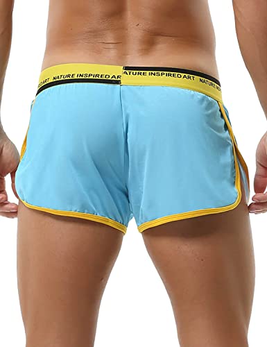 SEOBEAN Mens Low Rise Boxer Lounge Sport Split Trunks Shorts 2205032