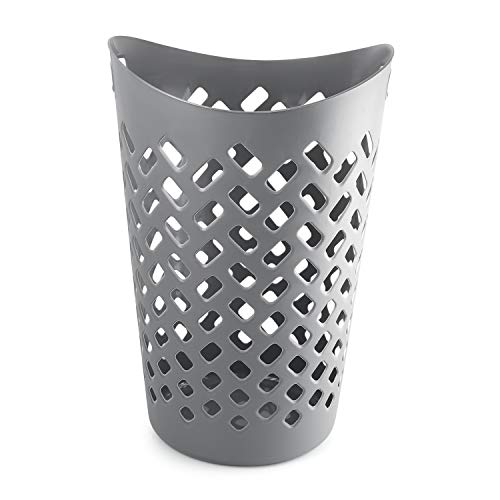 Image of Cello Flexi Multipurpose Plastic Laundry Basket, Grey, 50 Ltrs | Lightweight and Portable | Storage Organizer | Convenient Handling | Useful For Storing Clothes, Toys, Books