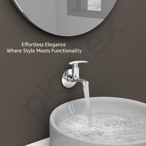 Image of Plantex Single Lever Bib Cock Water Tap for Bathroom with Brass Spindle /Wash Basin Tap for Home /Tap for Bathroom with Water Saving Aerator-(Samar-Chrome)