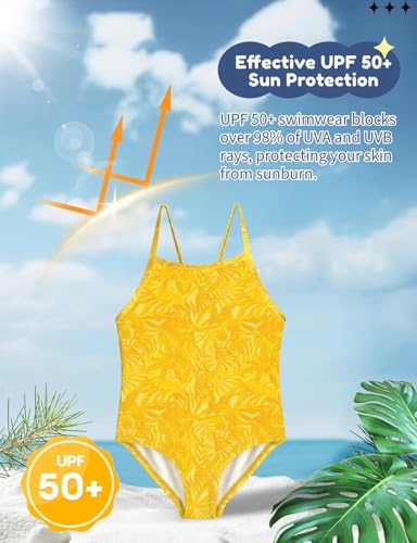 Image of weVSwe Baby Girl Swimsuit One Piece Swimsuit Cute Toddler Girls Sleeveless Bikini Kids 2-10 Years