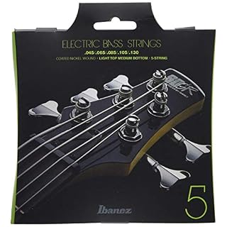 Ibanez IEBS5C Jeu de cordes pour basse électrique, 5 cordes/Light pour les aigus, Medium pour les graves, à revêtement - Les Beatles, Paul McCartney, John Lennon, RIngo Starr, George Harrison