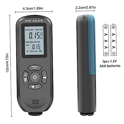 Medidor de Grosor de Pintura para Autos Portátil LCD miniatura 2