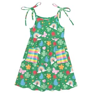 Vieille Toddler Girls Summer Sling Dress Tie Straps Sleeveless Casual Beach Sundress with Pockets 2 6 Years