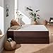 DESCANSIN Pack Colchón Antiácaros + Canapé abatible de Madera – Cama matrimonial con canapé de 28cm de Alto (Chocolate, 180x200)