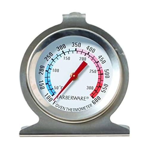 Farberware Protek Classic Oven Thermometer Kitchen Essentials, 5.5 x 4 x 1.2 inches, Silver