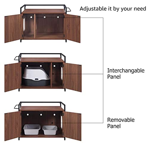 Unipaws Cat Litter Box Enclosure With Metal Frame, Privacy Cat Washroom Bench, Litter Box Hidden, Pet Crate With Iron And Wood Sturdy Structure, Cat House Nightstand #TOP4
