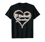 Proud Baseball Grandma Leopard Heart Nana Gigi T-Shirt