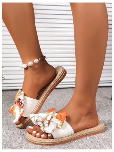 Image of Verdusa Women's Summer Sandals Bow Open Toe Slides Slip On Flats