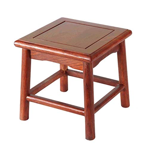 KISlink Work Stool Beauty Stool Shower Stool Wooden Stool Step Stool Small-scale Redwood Solid Wood Household Square Chinese Style Low Multifunction Household Creative,Rosewood