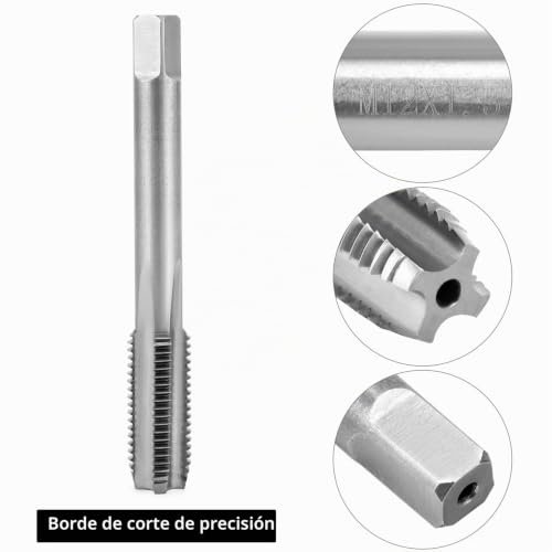 Miniatura 3 de Qwork Machos De Roscar M12x1.5mm, Juego De Machos Y Terrajas