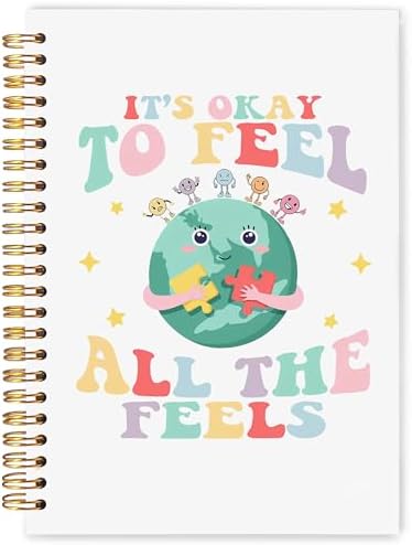 Caderno de Saúde Mental It's Okay to Feel All the Feels 13 x 20 c...