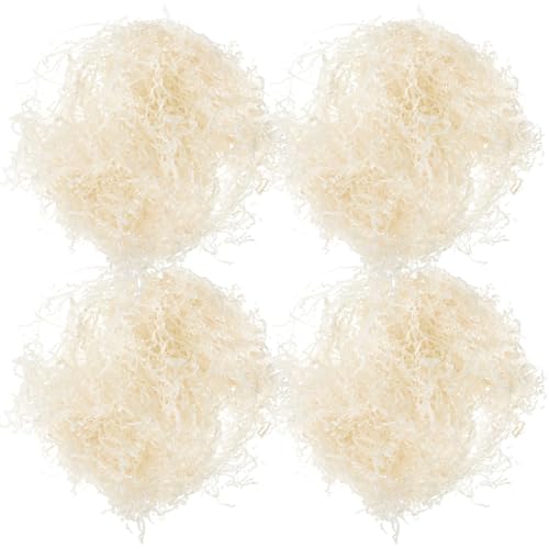 Papier déchiqueté blanc léger pour garnir un panier de fête