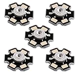 LEDGUHON 5Pcs 850nm IR 3W High Power LED Chip Infrared Emitting Illuminator with Aluminum Plate 20mm Star PCB Base Heat Sink for for Infrared Transmitter (IR 845-850nm,DC 1.6-2.0V,1500mA,42mil chip)