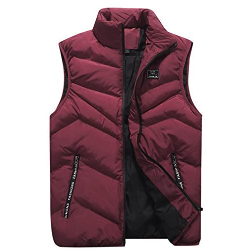 Ymosrh Mens Down Vest Casual Lightweight Puffer Vests Stand Collar Sleeveless Jacket Fall Winter Outdoor Warm Coat, M-4XL2