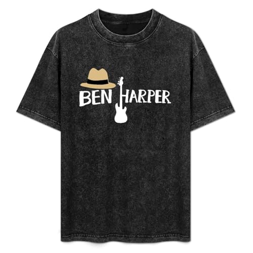 Hera-Boom Ben Harper Guitar Men's T-Shirt Graphic Shirts Unisex Black tee 3XL