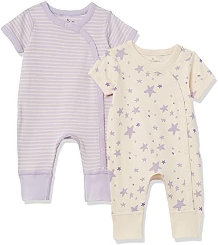 Moon and Back by Hanna Andersson Unisex Babies' Romper Pants, Pack of 2, Purple, 3-6 Months