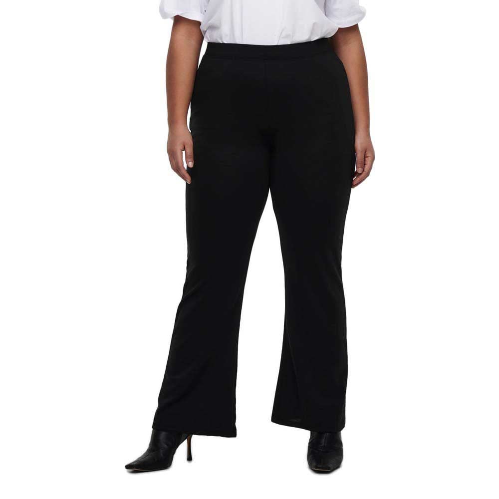 ONLY Carmakoma Women's Carpever Flared Pants JRS Trousers, Black, 24/26