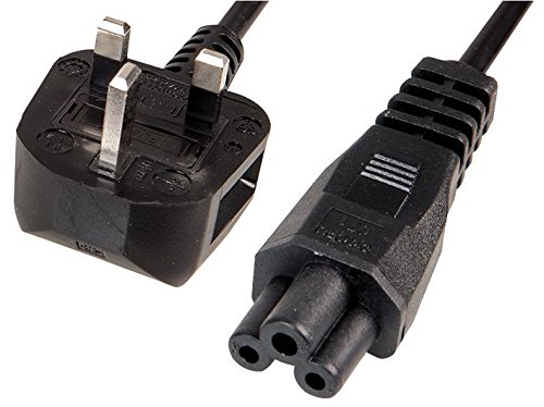 Image of Pro Elec PE01098 C5 Cloverleaf to 13A UK Plug Power Lead, 2.5A, 2 m