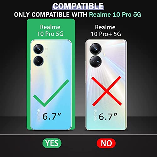 Image of NISHTECH for Realme 10 Pro 5G Premium Transparent Hybrid Soft Slim Dust Proof Back Case Cover Silicone with Camera Protection