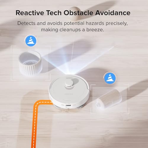 roborock Qrevo Robot Vacuum and Mop, Auto-Drying, Auto Mop Washing, Dual Spinning Mops, Auto Mop Lifting, Self-Refilling, Self-Emptying, Reactive Tech Obstacle Avoidance, 5500Pa, White (Renewed)