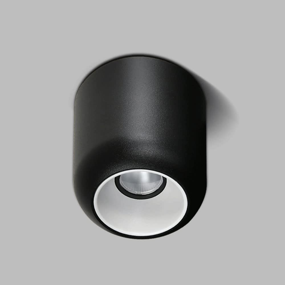 BHGFYXBS Led Ceiling Spotlight Surface Mounted Accent Spot Lighting Indoor, M Mini Ceiling Mount Light Fixture, Cylindl Aluminum Spot Light For Corridor Gallery Foyer,Black3500k