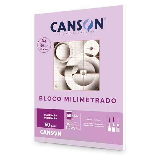 CANSON Tecnica, Papel Milimetrado em Bloco, Tamanho A4