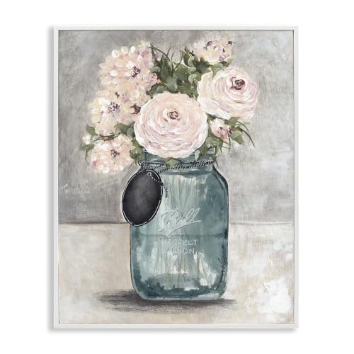 Round Pink Blossoms Rustic Country, 11 x 14 Inch Framed Giclée Print