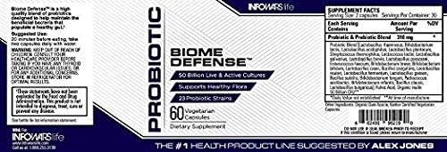 Biome Defense Probiotic 50 Billion Live & Active Cultures in 60 Vegetarian Capsules (1) Bottle