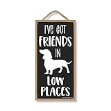 Honey Dew Gifts, I’ve Got Friends In Low Places, 5 inches by 10 inches, Dachshund Lover Gift Ideas, Dachshund Signs Home Office Decor, Wiener Dog Signs, Dotson Gifts, Dachshund Accessories