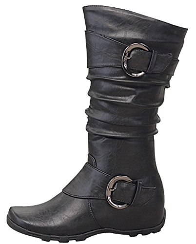 Lucky Top Girls Auto-2K Little Girls Buckle Knee High Dress Boots