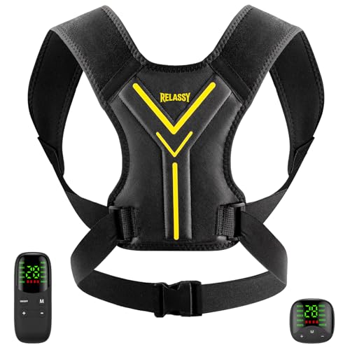 Électrostimulateur Musculaire pour Cou et Dos, EMS Masseur Dos et Cervicales avec Télécommande, Stimulateur Musculaire 30 Niveaux & 10 Modes, Sangle...