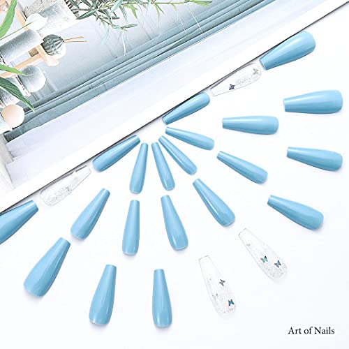 Handcess Bara Ballerina Stampa sulle unghie Lungo