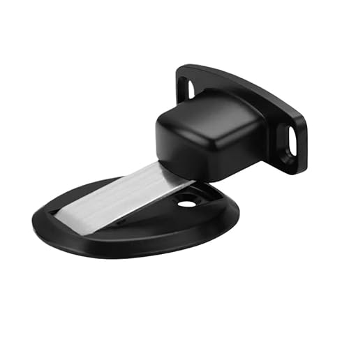 Kiddibubzi Black No-Punch Door Suction Household Floor Suction Strong Magnetic Anti-Collision Bathroom Bedroom Door Stop Door Suction Device(Black)