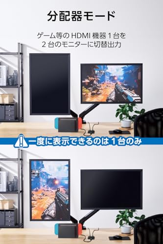 undefined エレコム HDMI切替器 4K 60Hz 2入力1出力 双方向 薄型(12mm) 分配器 PS5・4 / Nintendo Switch/Fire TV Stick 他 DH-SW4KBD21BK/E の商品画像 3