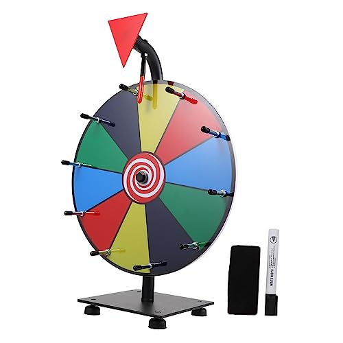 BCOATH Desktop Wheel of 12 Inch Erasable Tabletop Prize Wheel for Raffle Toys 10 Color