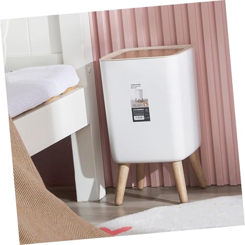 Bote de basura rectangular con tapa press estilo madera, 10L miniatura 6