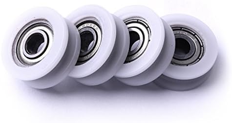 ATOPLEE 4pcs Round Groove Nylon Pulley Wheels Roller for Slide Gate/Angle Bar/Drawers, 8x30x10mm