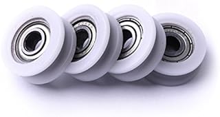 ATOPLEE 4pcs Round Groove Nylon Pulley Wheels Roller for Slide Gate/Angle Bar/Drawers, 8x30x10mm