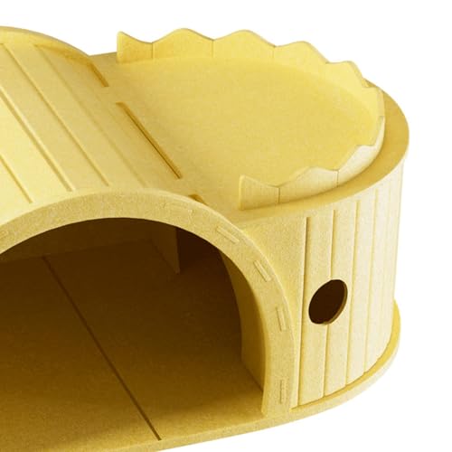 ShengQuanHao Kratzbrett Aus Pappe, Filzdekoration, Multifunktional, Katzenkratzbrett, Katzentunnel für Hunde, Kätzchen, Kaninchen, Gelb-4